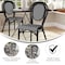 Flash Furniture Lourdes Thonet French Bistro Stacking Chair, Black and White PE Rattan and Black Aluminum Frame SDA-AD642002S-BKWH-BK-GG - alternate 2